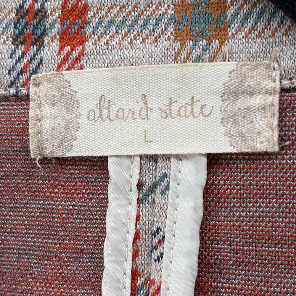 Altar'd State Aubree Blazer Jacket,‎ Brown Tan Plaid Size Large - Picture 2 of 9